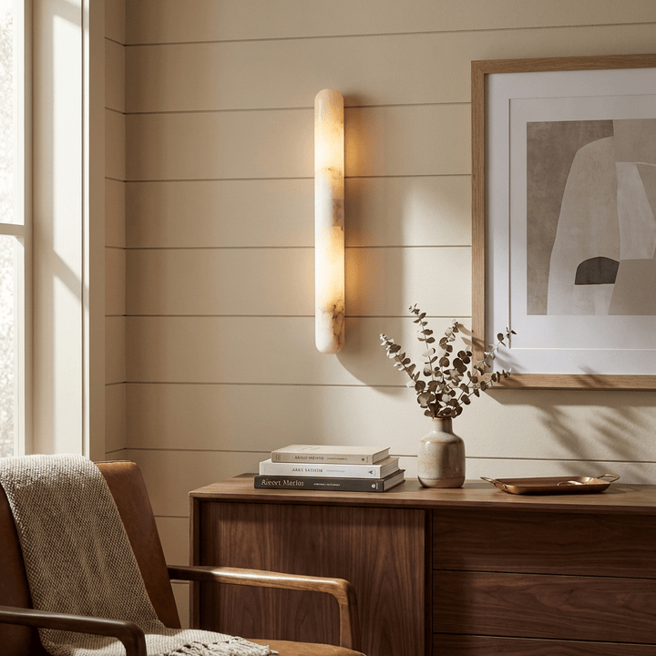 Aurelia Slim Alabaster Linear Wall Light - Vakkerlight