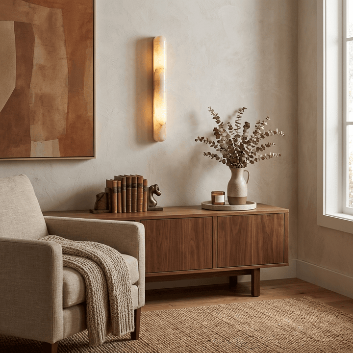 Aurelia Slim Alabaster Linear Wall Light - Vakkerlight