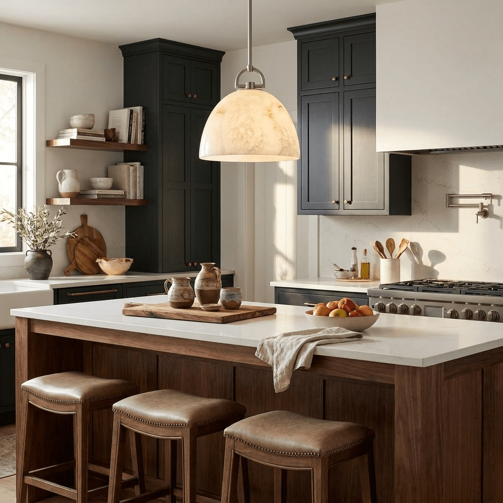 Aurelian Alabaster Dome Pendant Light - Vakkerlight