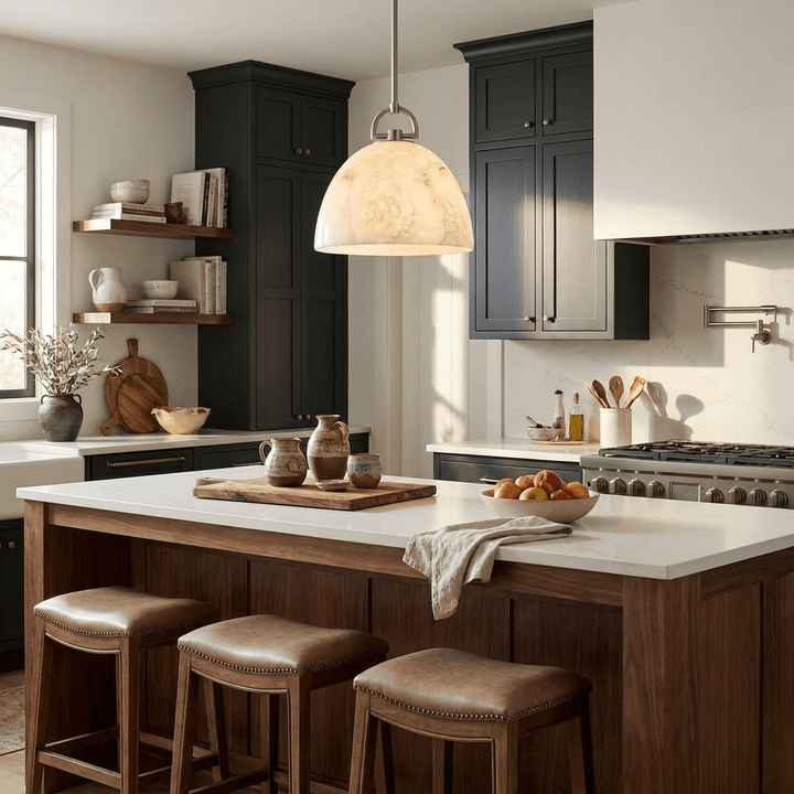 Aurelian Alabaster Dome Pendant Light - Vakkerlight