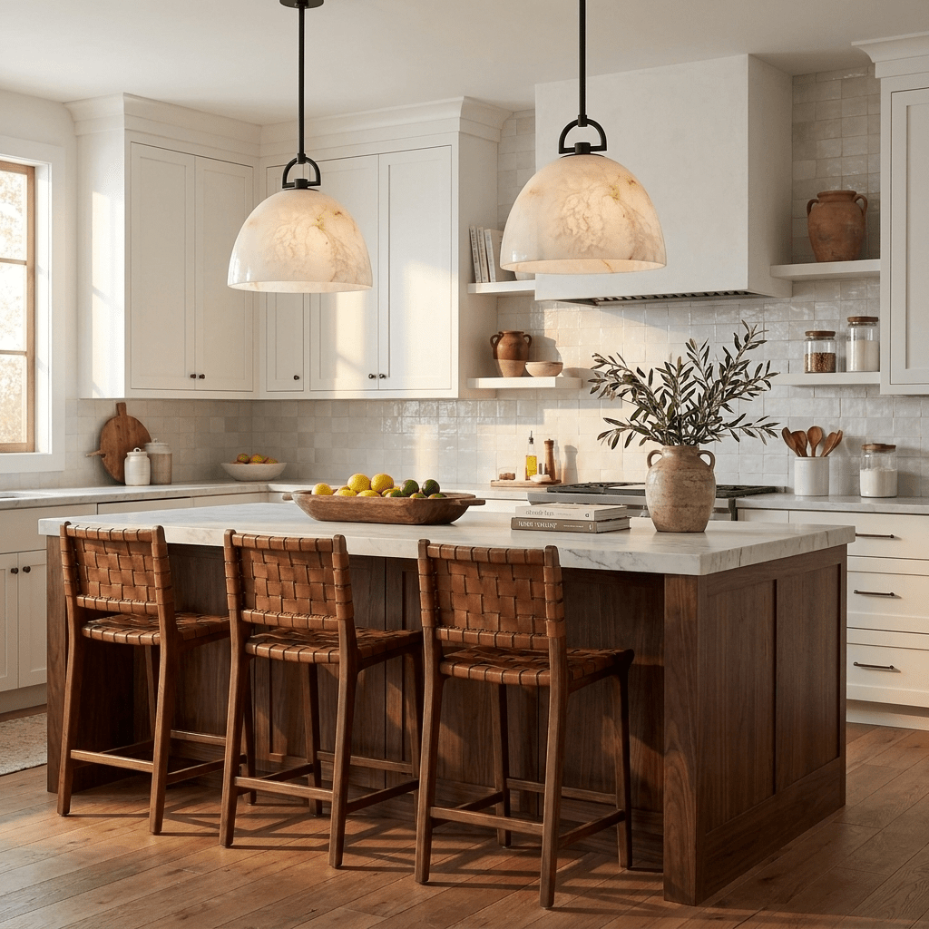 Aurelian Alabaster Dome Pendant Light - Vakkerlight
