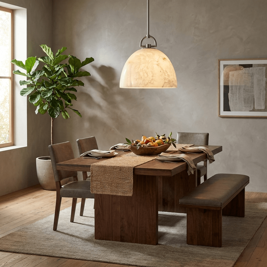 Aurelian Alabaster Dome Pendant Light - Vakkerlight