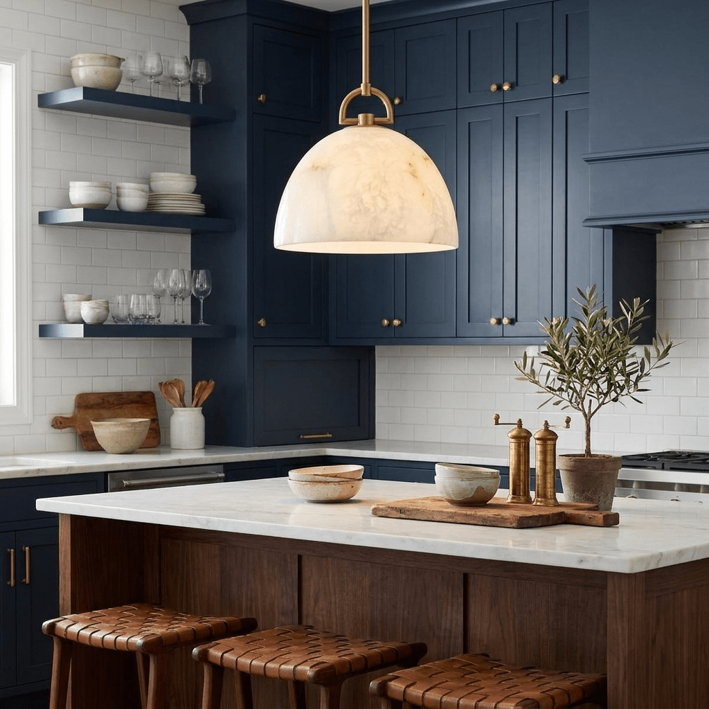 Aurelian Alabaster Dome Pendant Light - Vakkerlight