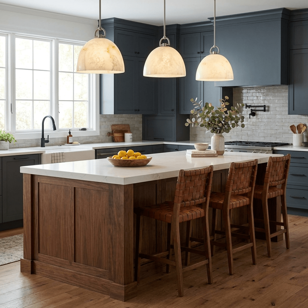 Aurelian Alabaster Dome Pendant Light - Vakkerlight