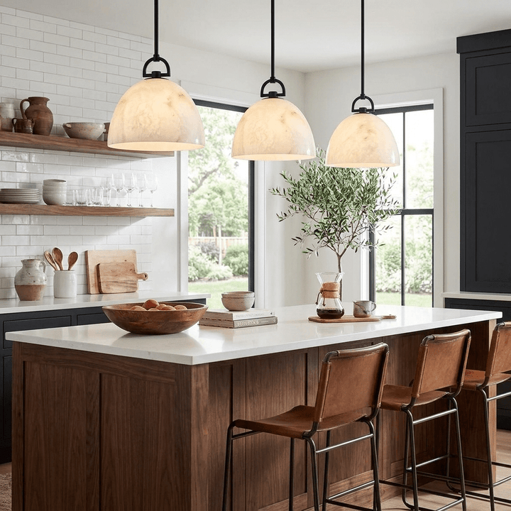 Aurelian Alabaster Dome Pendant Light - Vakkerlight