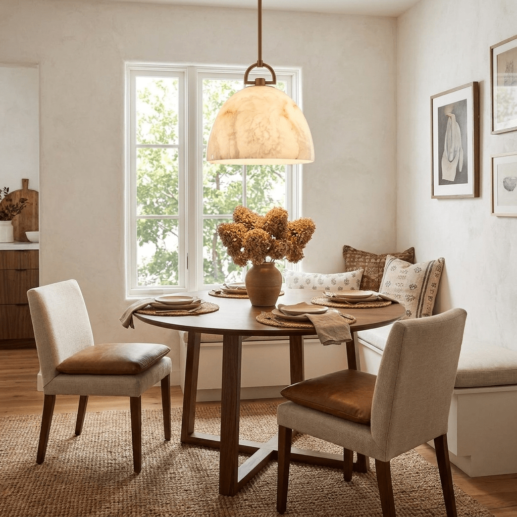 Aurelian Alabaster Dome Pendant Light - Vakkerlight