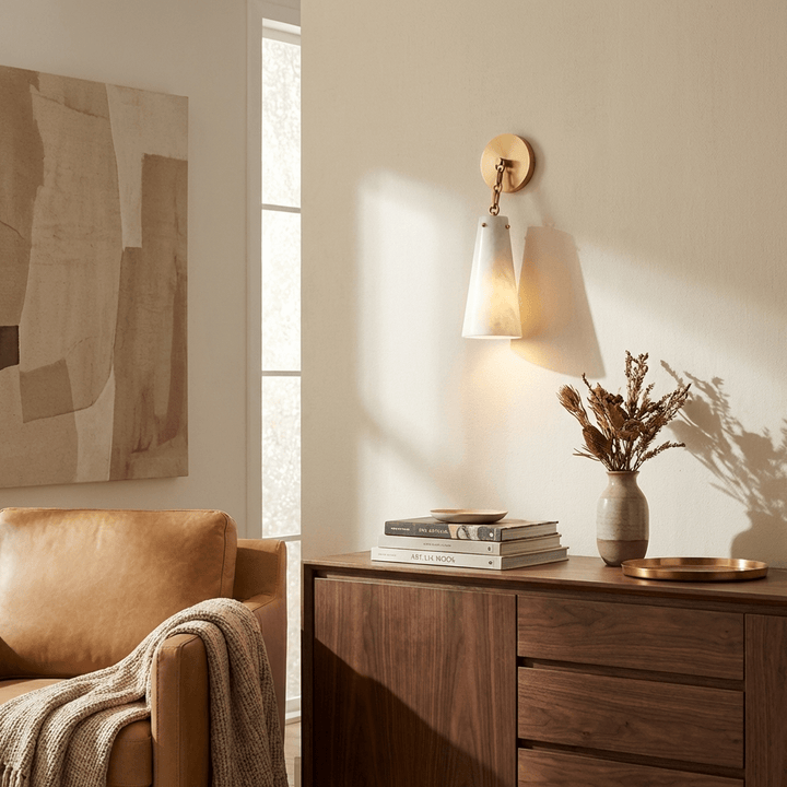 Aurelian Tapered Alabaster Wall Sconce - Vakkerlight