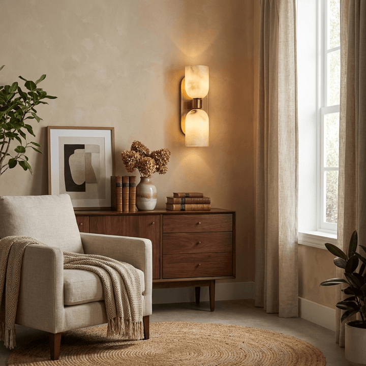 Aurelian Twin Alabaster Wall Light - Vakkerlight