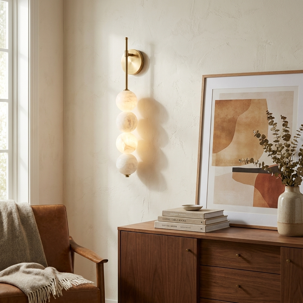 Aurelle Alabaster Wall Sconce