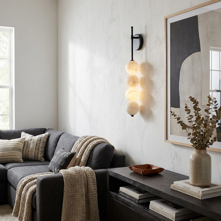 Aurelle Alabaster Wall Sconce