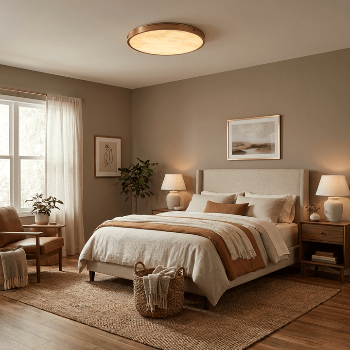 Aureon Alabaster Round Ceiling Lamp - Vakkerlight