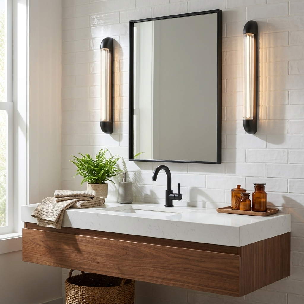 Aurevane Ribbed Glass Wall Sconce