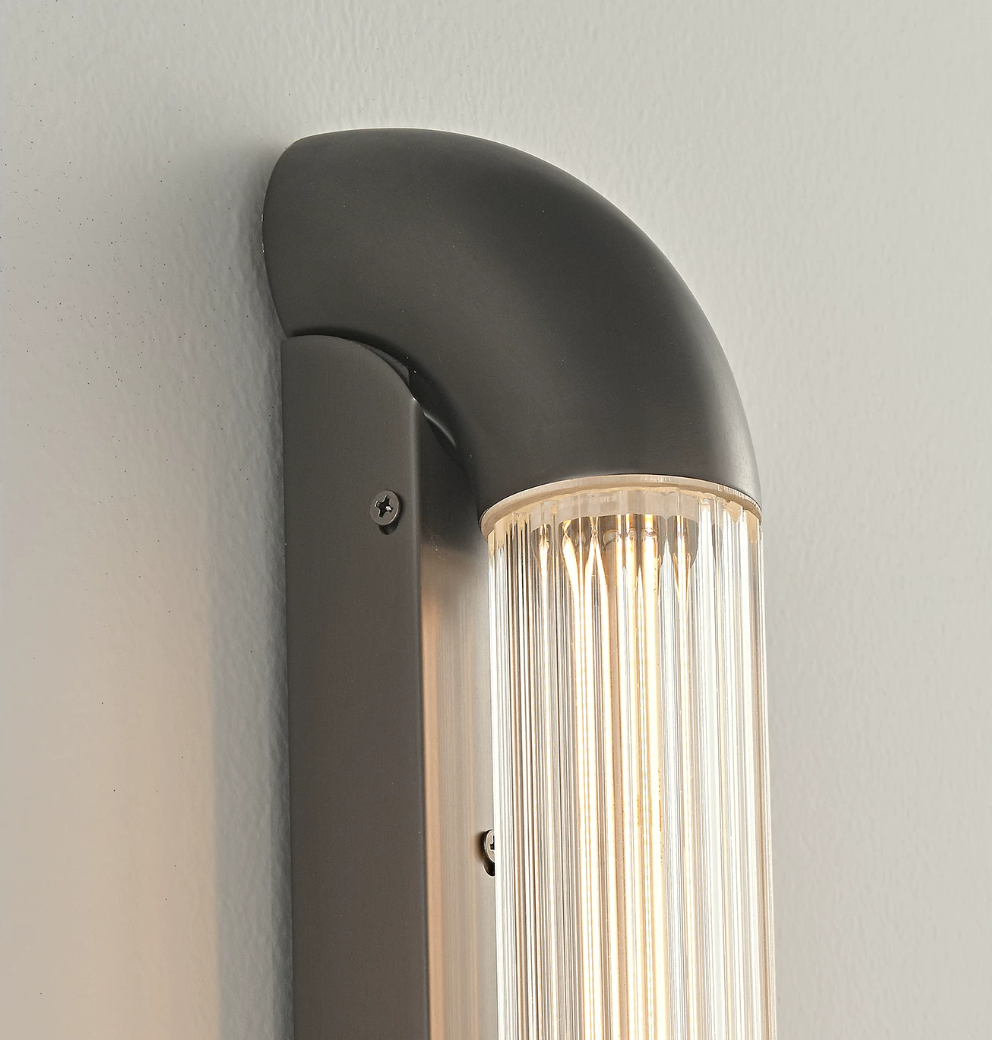 Aurevane Ribbed Glass Wall Sconce