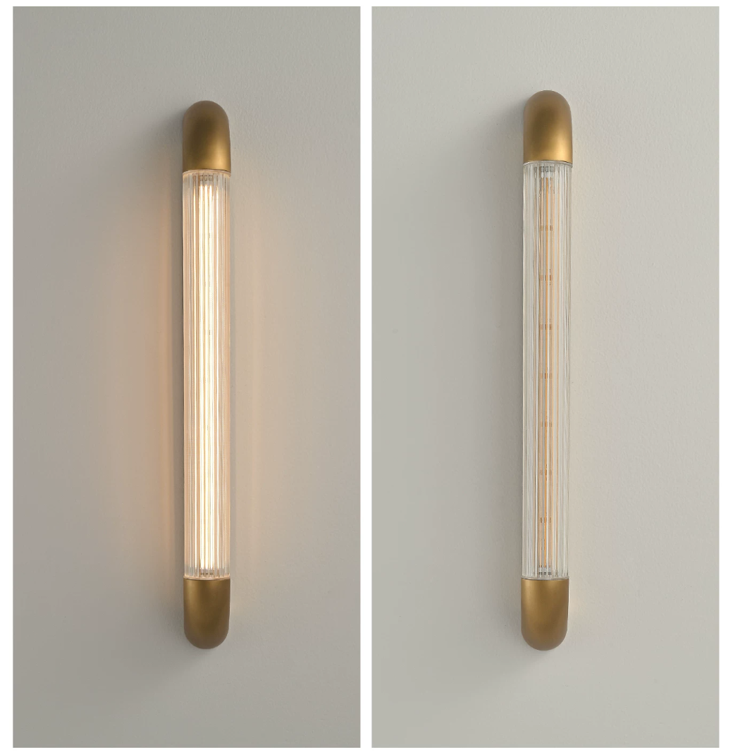 Aurevane Ribbed Glass Wall Sconce