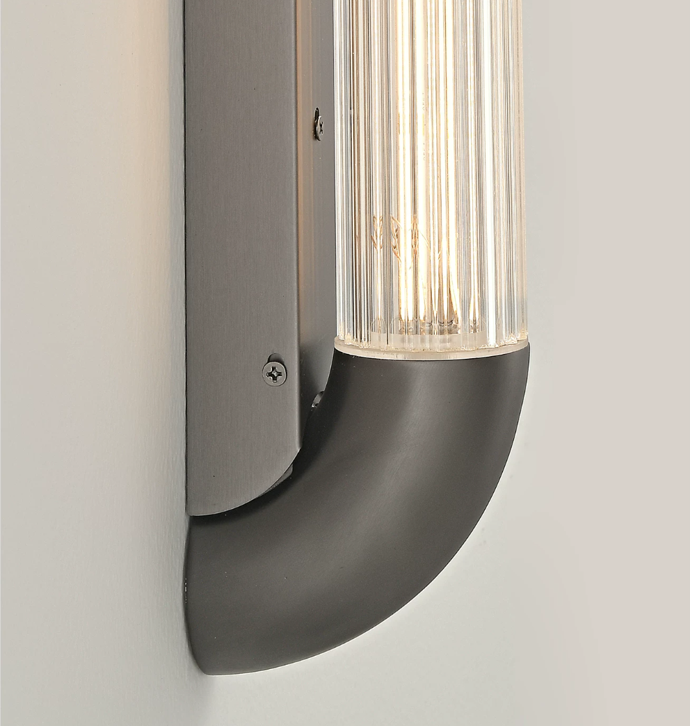 Aurevane Ribbed Glass Wall Sconce