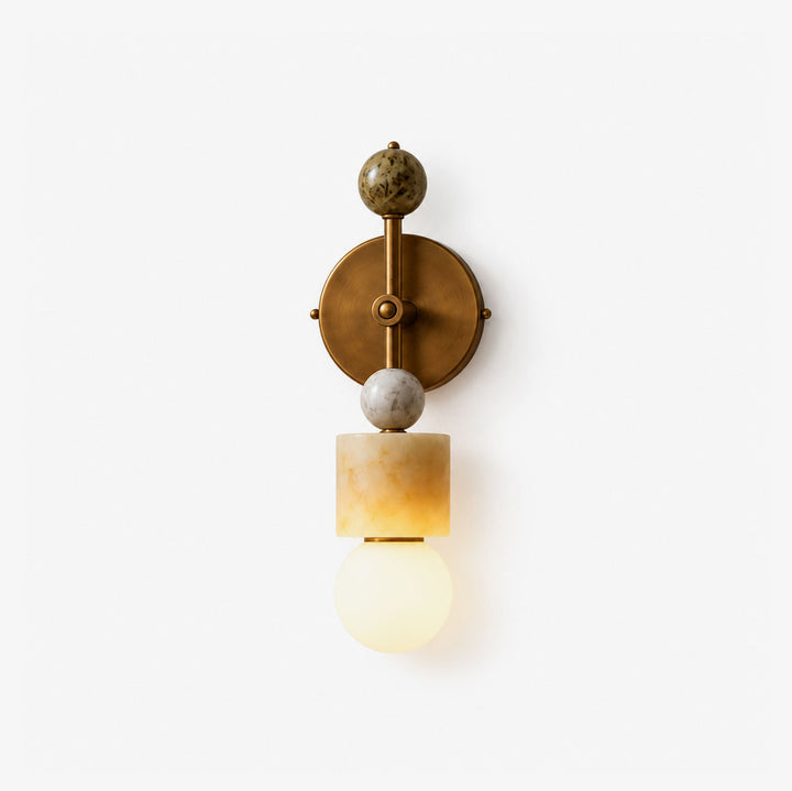 Aurevia Brass Marble Wall Sconce