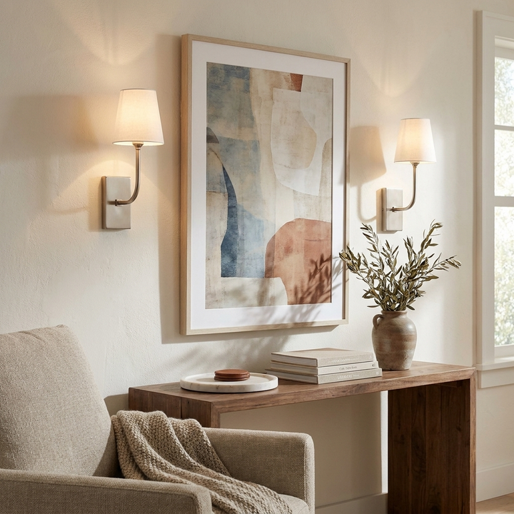 Aurevia Alabaster Tapered Shade Wall Sconce
