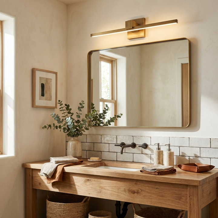 Aurevia Vintage Brass Linear Wall Sconce