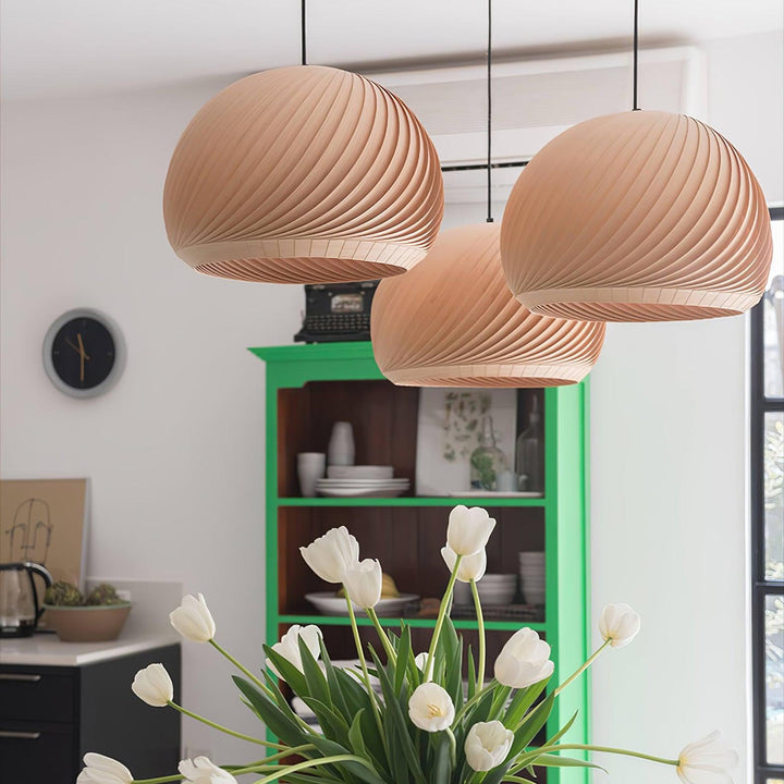 Aurora Whorl Wood Pendant Lamp - Vakkerlight