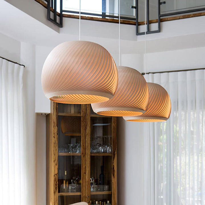 Aurora Whorl Wood Pendant Lamp - Vakkerlight