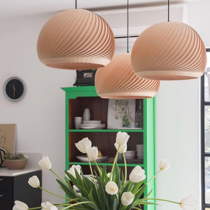 Aurora Whorl Wood Pendant Lamp - Vakkerlight