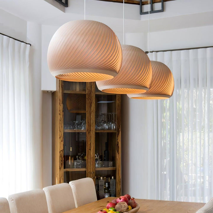 Aurora Whorl Wood Pendant Lamp - Vakkerlight