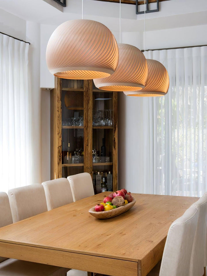 Aurora Whorl Wood Pendant Lamp - Vakkerlight