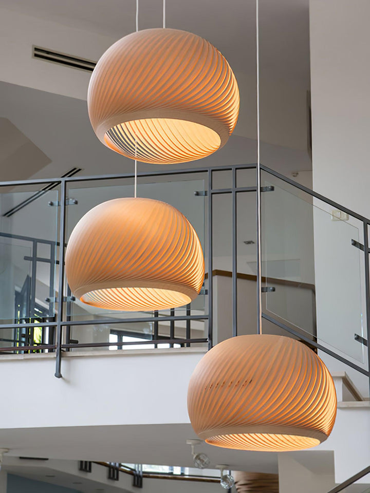 Aurora Whorl Wood Pendant Lamp - Vakkerlight