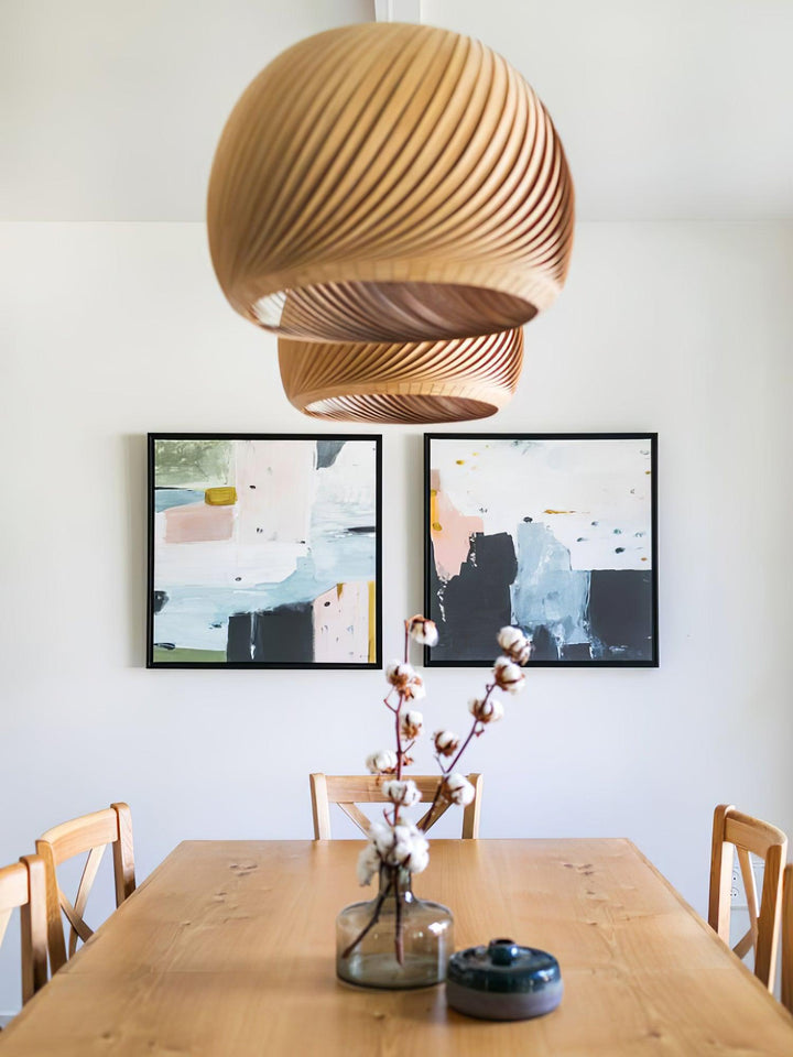 Aurora Whorl Wood Pendant Lamp - Vakkerlight