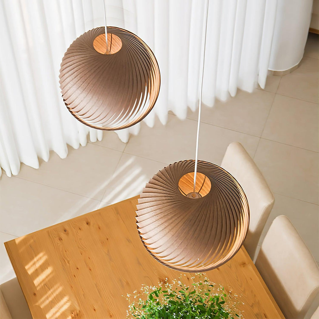 Aurora Whorl Wood Pendant Lamp - Vakkerlight