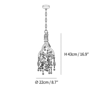 Autumn Twilight Chandelier — Dimension drawings 1
