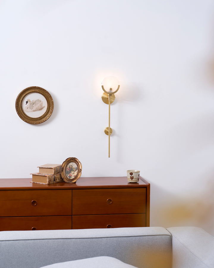 Ava Brass Alabaster Wall Lamp - Vakkerlight