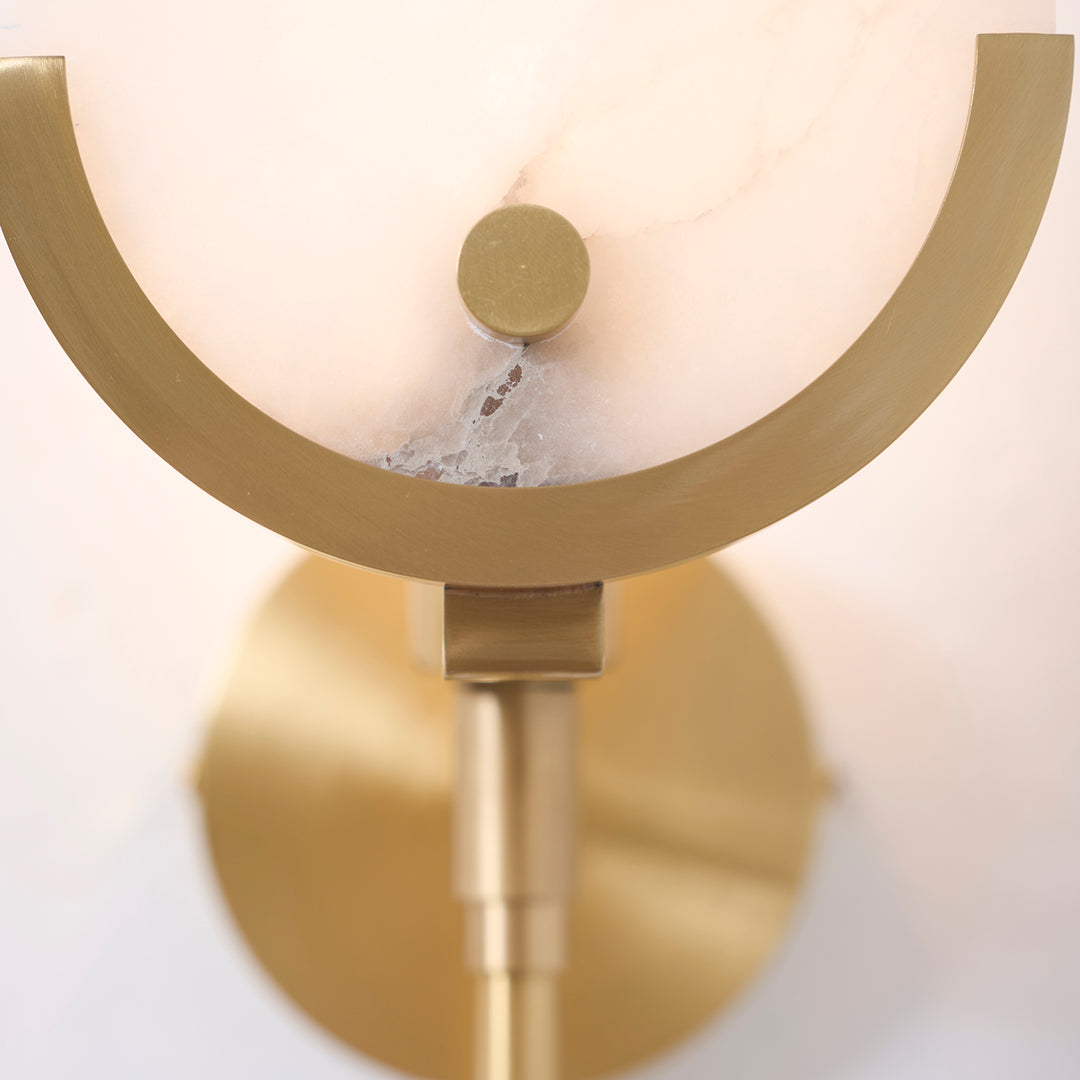 Ava Brass Alabaster Wall Lamp - Vakkerlight