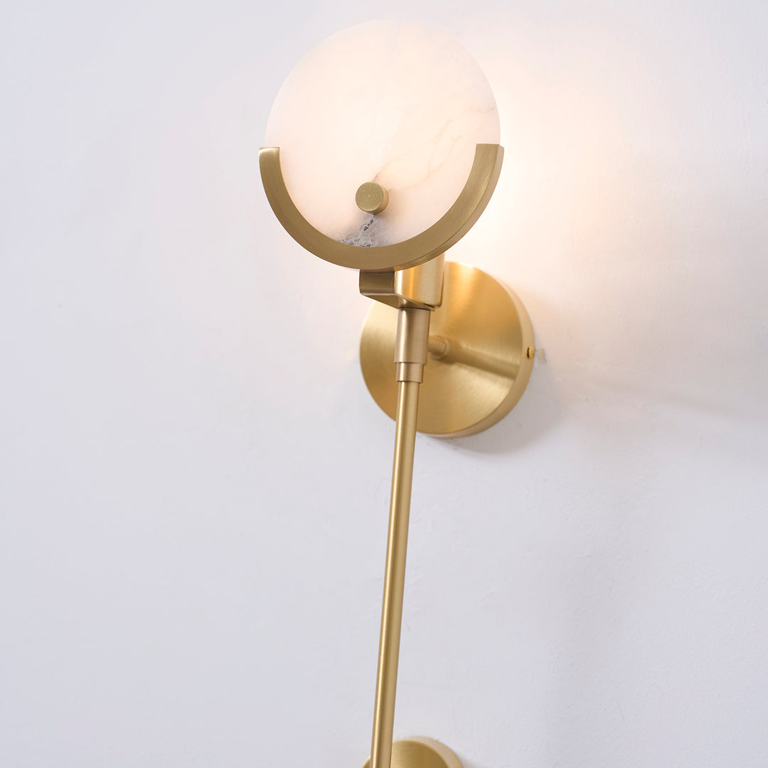 Ava Brass Alabaster Wall Lamp - Vakkerlight