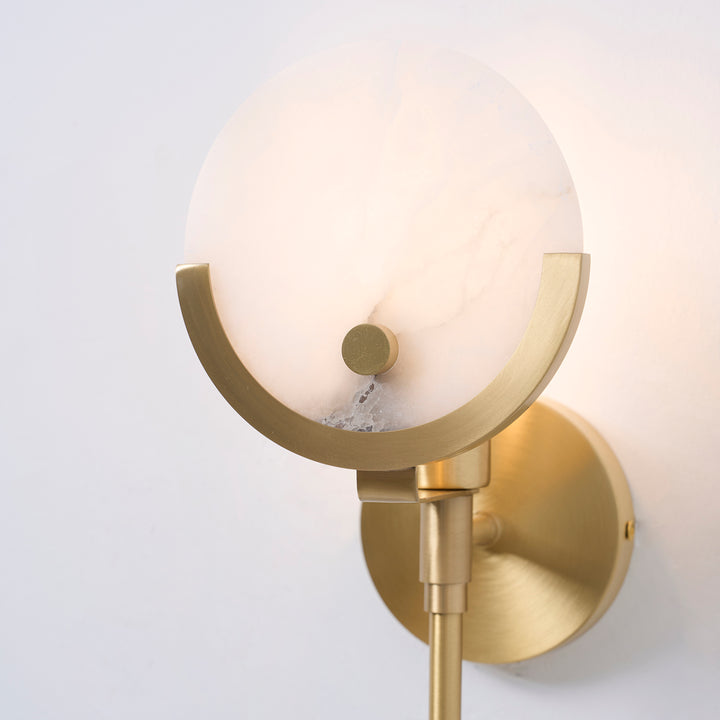 Ava Brass Alabaster Wall Lamp - Vakkerlight
