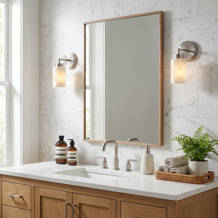 Avelin Alabaster Cylinder Wall Sconce