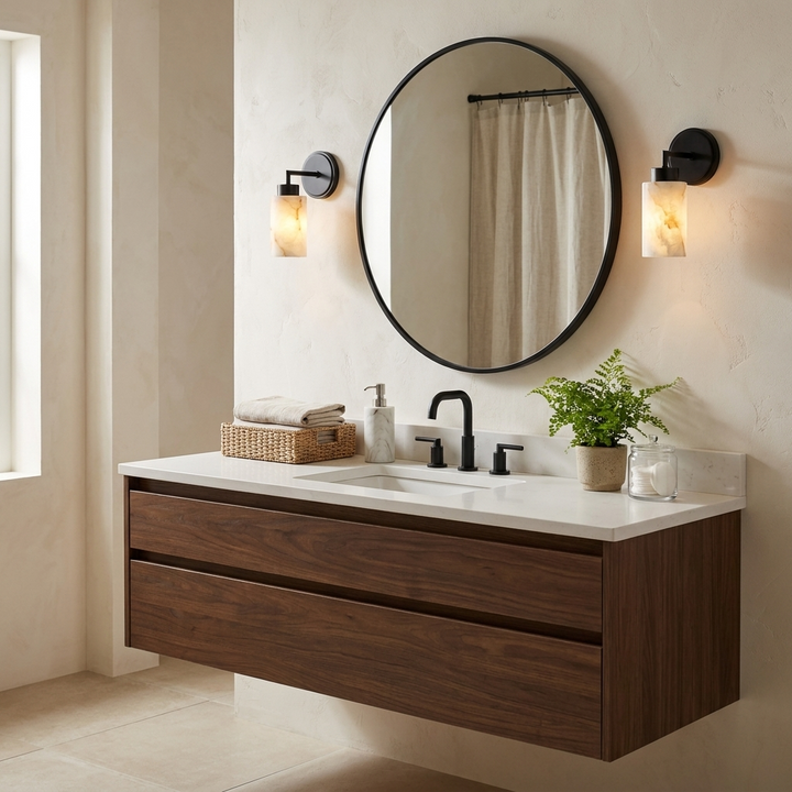 Avelin Alabaster Cylinder Wall Sconce