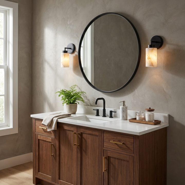 Avelin Alabaster Cylinder Wall Sconce