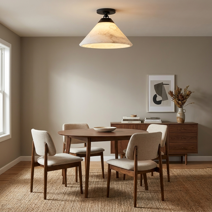 Aveline Alabaster Cone Flush Mount