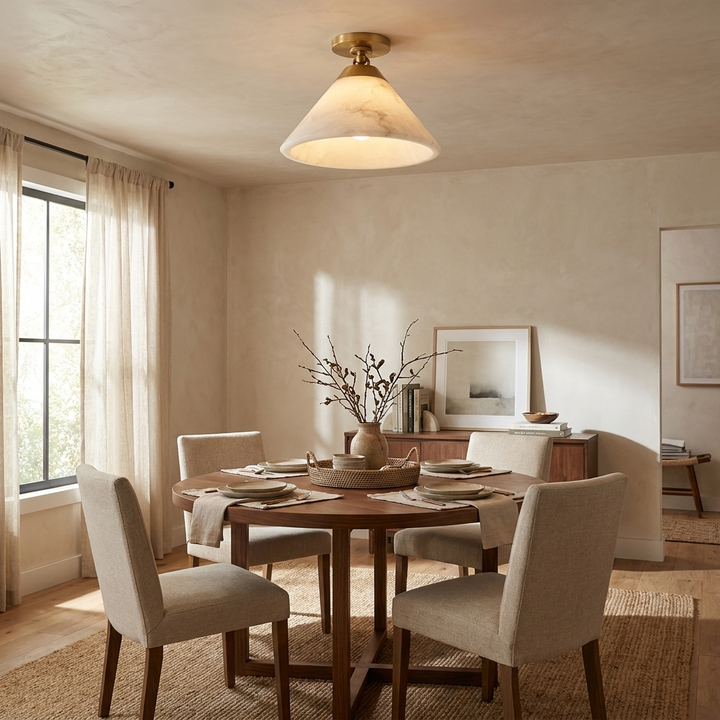Aveline Alabaster Cone Flush Mount