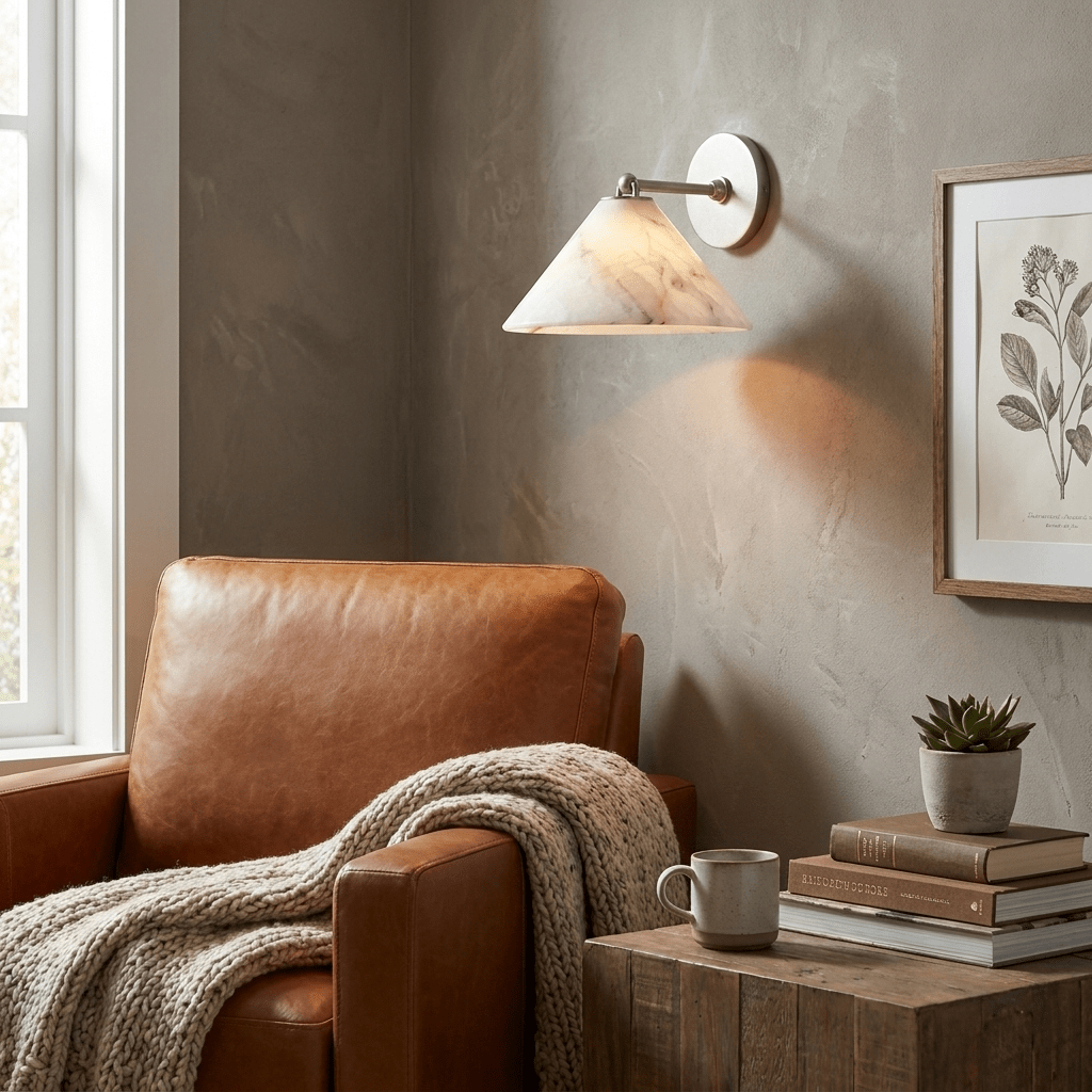 Aveline Alabaster Cone Wall Sconce - Vakkerlight