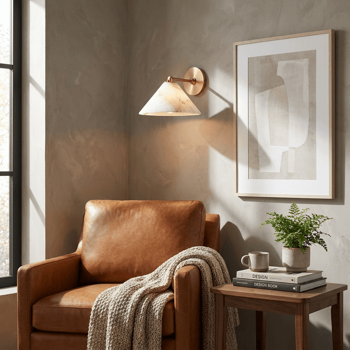 Aveline Alabaster Cone Wall Sconce - Vakkerlight