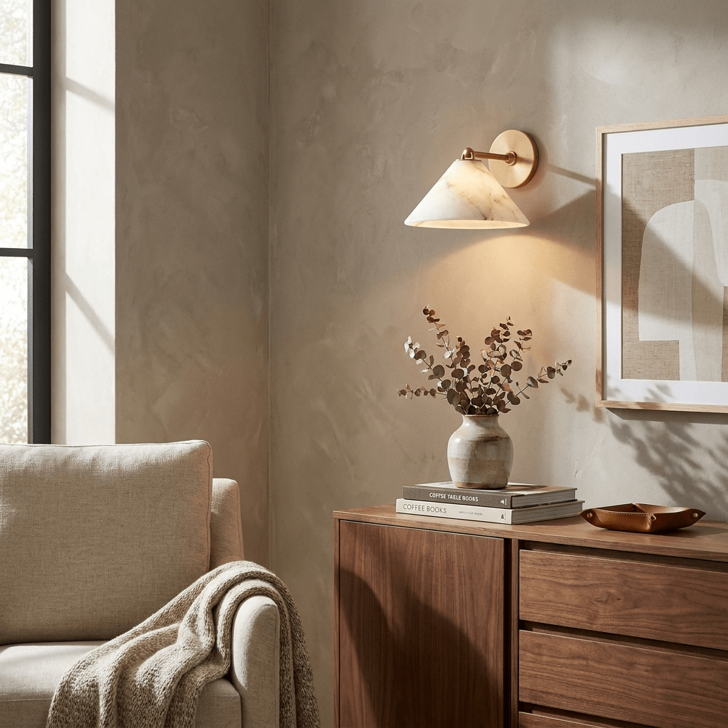 Aveline Alabaster Cone Wall Sconce - Vakkerlight
