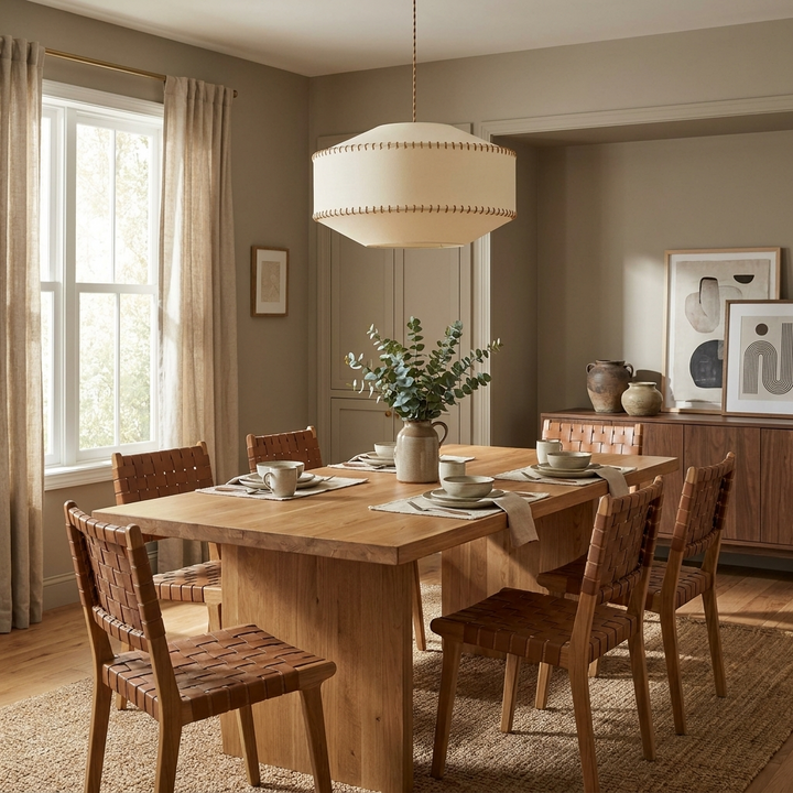 Aveline Stitched Fabric Pendant Light