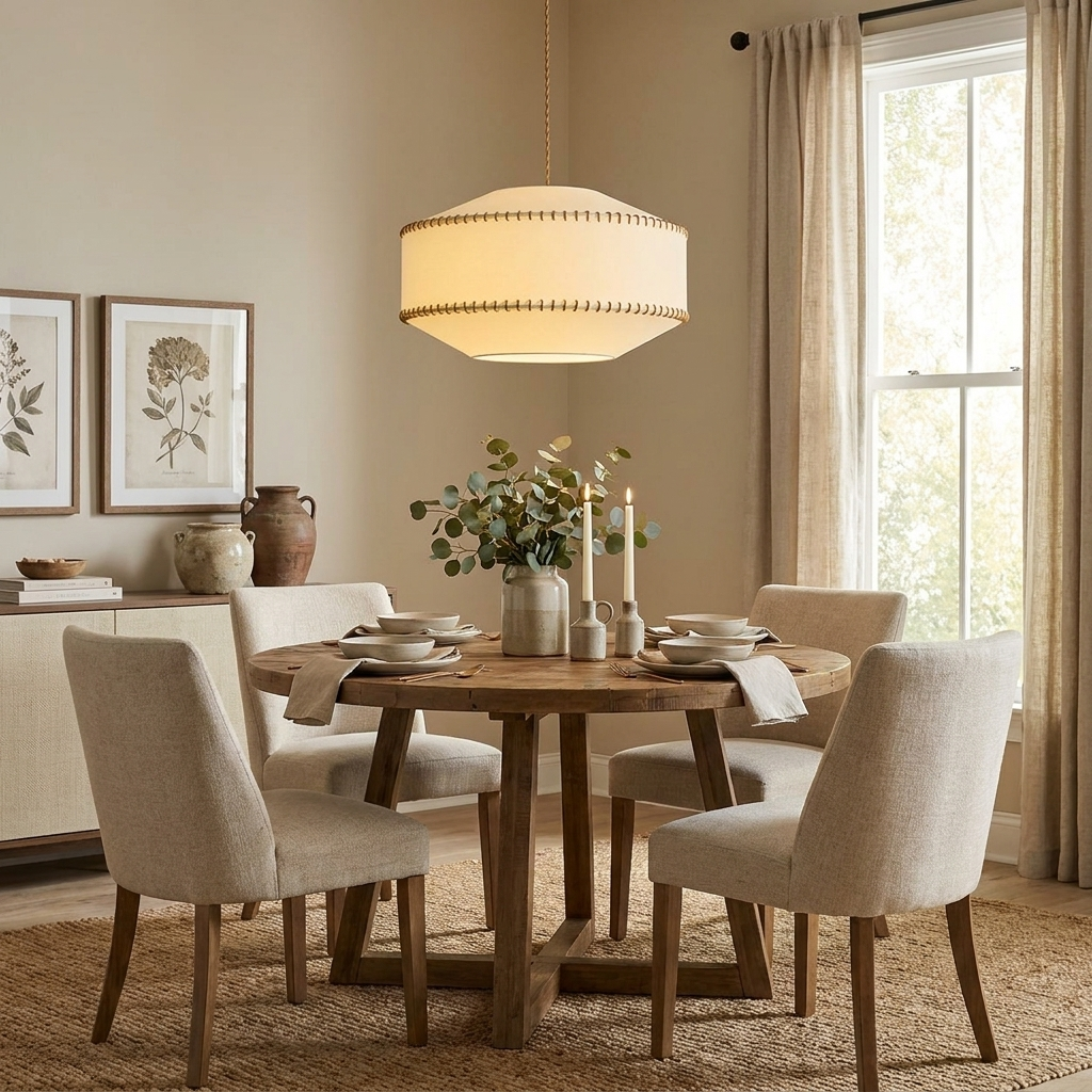 Aveline Stitched Fabric Pendant Light