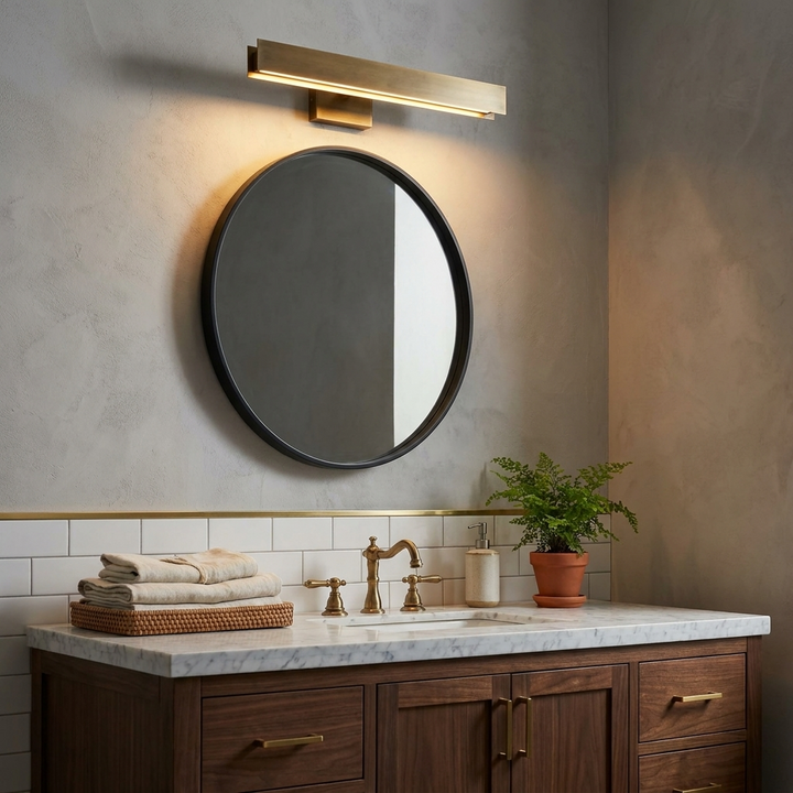 Aveline Vintage Brass LED Picture Light
