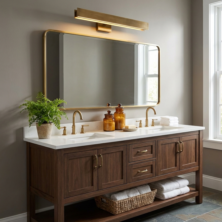 Aveline Vintage Brass LED Picture Light
