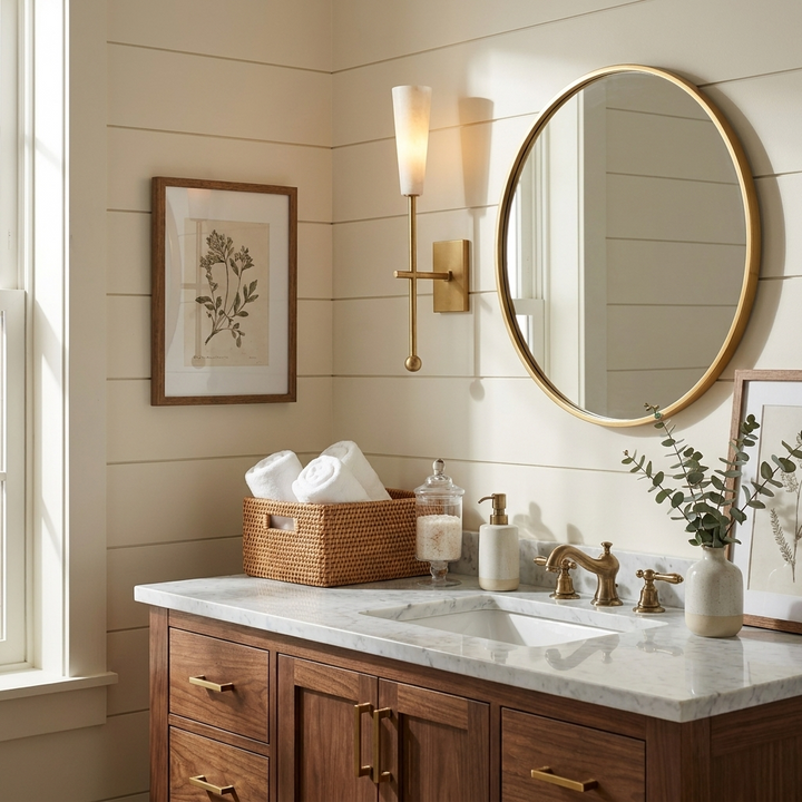Averon Alabaster Torch Wall Sconce