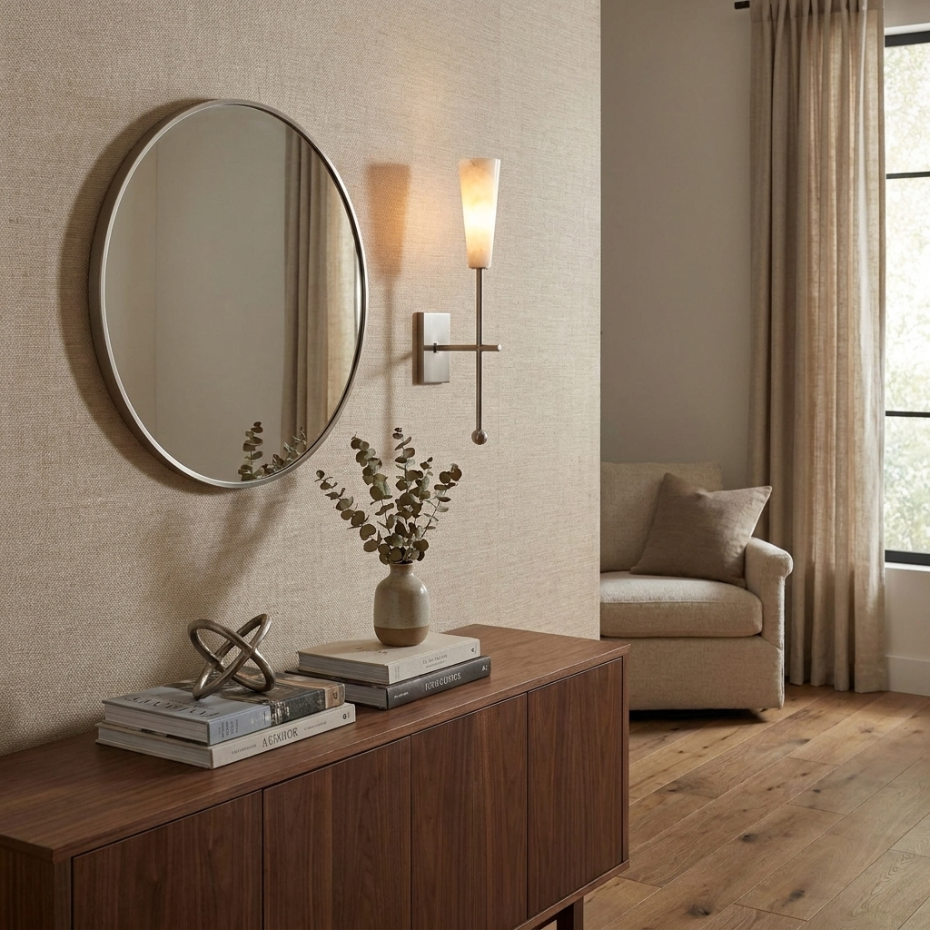 Averon Alabaster Torch Wall Sconce