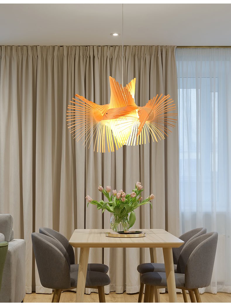 Avian Flair Wooden Pendant Lamp - Vakkerlight